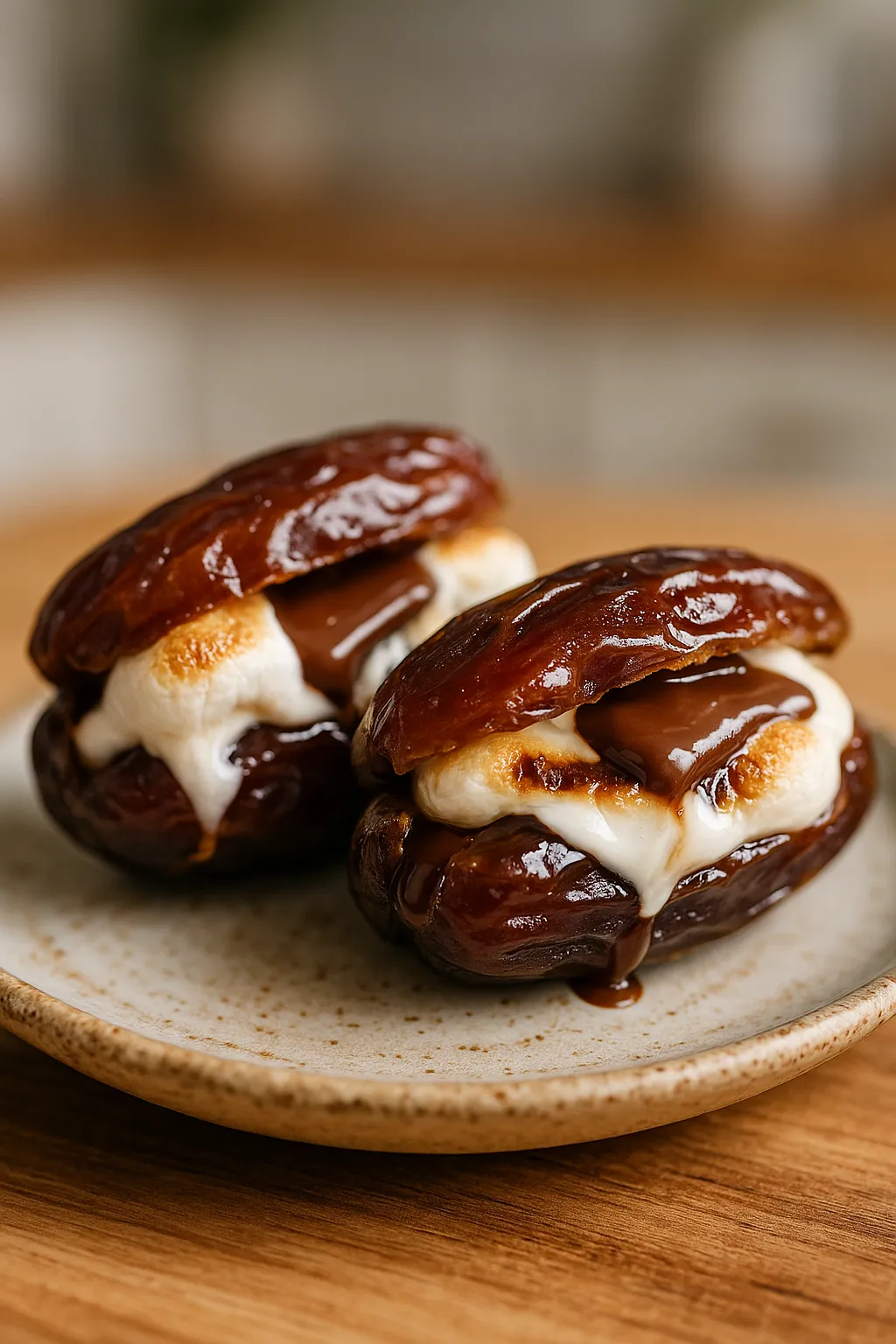 Air Fryer Date Smores That Changed My Dessert Game Forever 6 Air Fryer Date Smores served warm and melty on a rustic plate