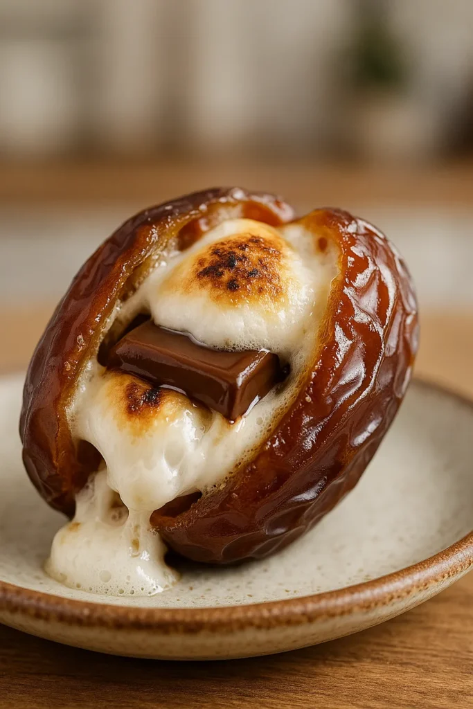 Air Fryer Date Smores That Changed My Dessert Game Forever 10 Air Fryer Date Smores served warm and melty on a rustic plate