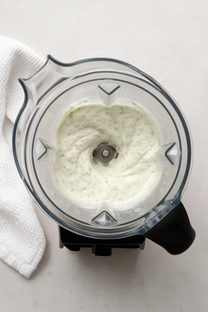 Cottage Cheese Ranch Dip: The Creamiest, Healthiest Snack You’ll Love 8 blending cottage cheese ranch dip in blender