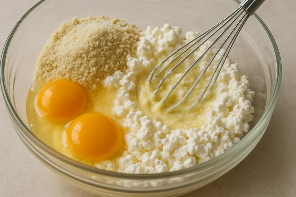 Cottage Cheese Bread: The Delicious Protein-Packed Loaf You’ll Love 6 Mixing ingredients for cottage cheese bread recipe