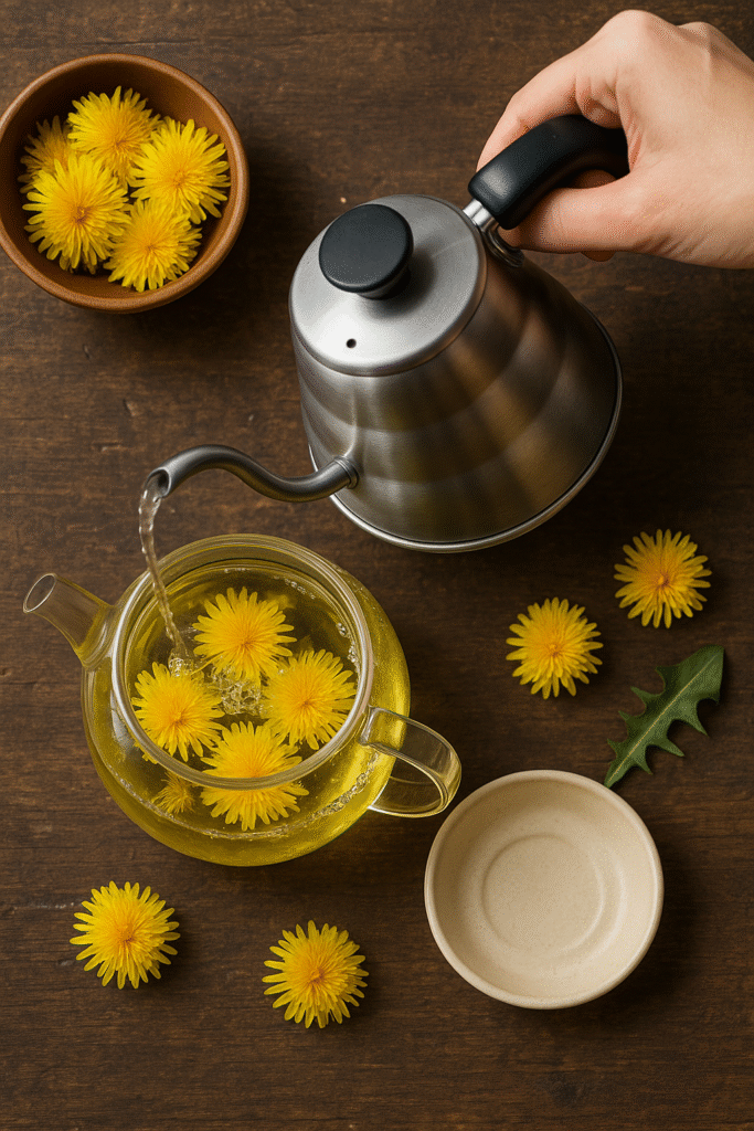 Dandelion Tea Recipe: The Best Natural Detox for Incredible Wellness 8 brewing dandelion tea recipe with fresh herbs