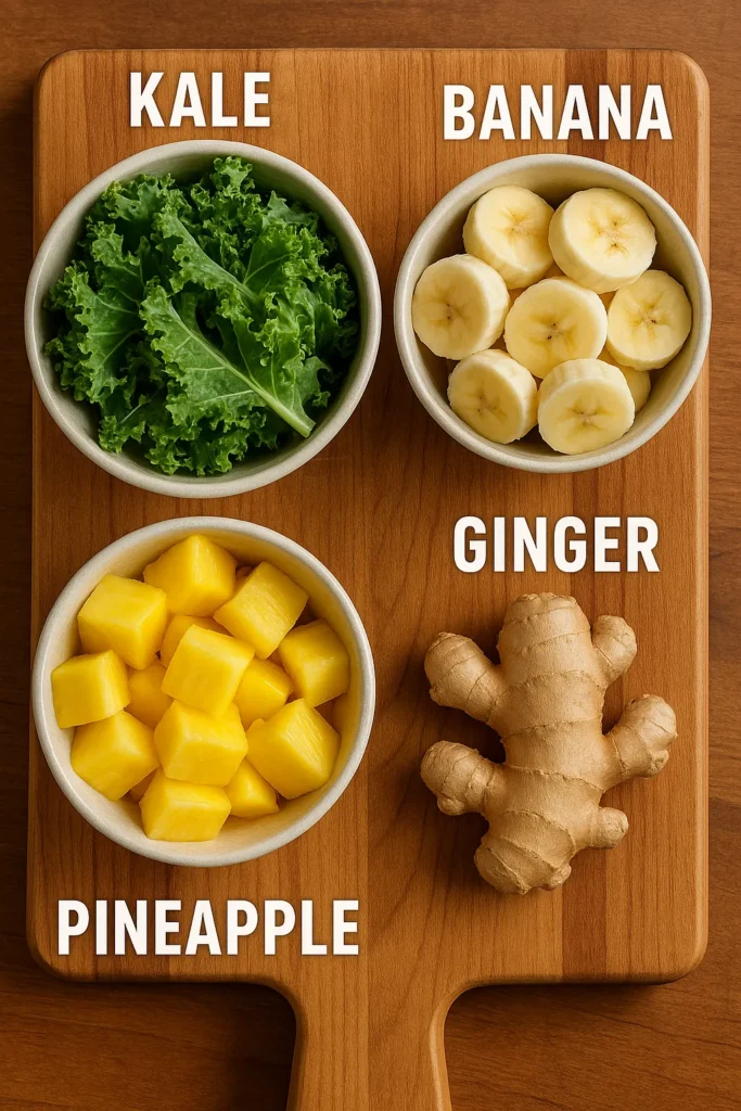 Detox Island Green Smoothie: A Sip of Fresh Starts and Flavor 6 detox island green smoothie ingredients kale banana pineapple