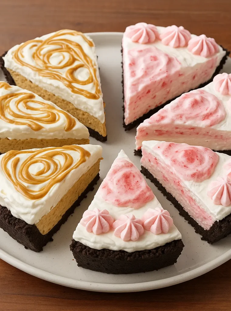 Rock Bottom Pie: The Best No-Bake Comfort Dessert Ever 9 Rock Bottom Pie flavor variations on platter
