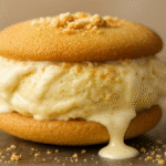 Banana pudding ice cream sandwich with vanilla wafers