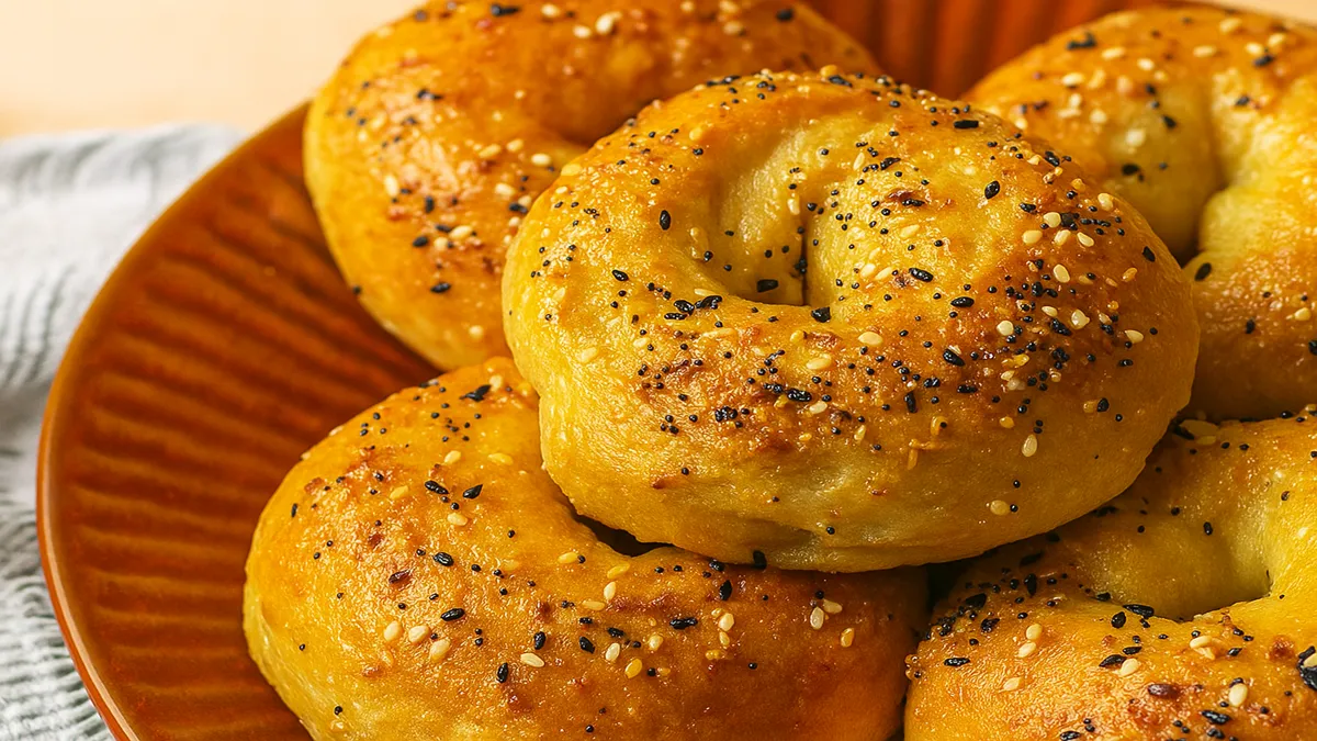Delicious and fresh cottage cheese bagels cooling