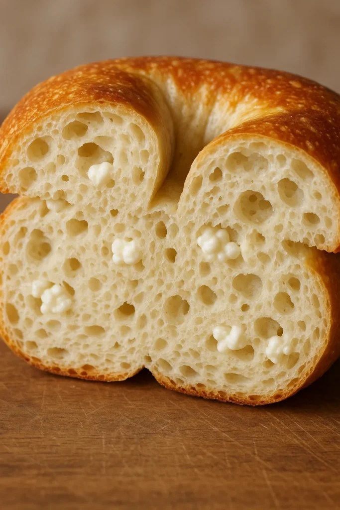 Cottage Cheese Bagels: The Breakfast I Didn’t Know I Needed 7 sliced cottage cheese bagel showing interior texture