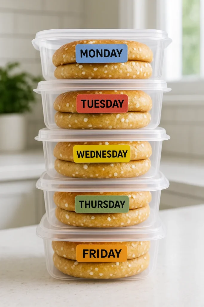 Cottage Cheese Bagels: The Breakfast I Didn’t Know I Needed 10 meal-prepped cottage cheese bagels in containers