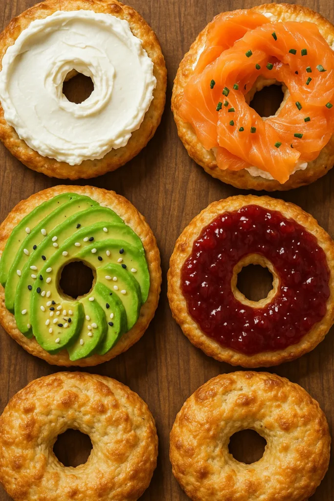 Cottage Cheese Bagels: The Breakfast I Didn’t Know I Needed 9 topped cottage cheese bagels with sweet and savory options
