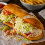 Grinder Sandwich: The Ultimate Guide to the Boldest Layered Sub You'll Ever Taste 11 Grinder sandwich served with chips and iced tea