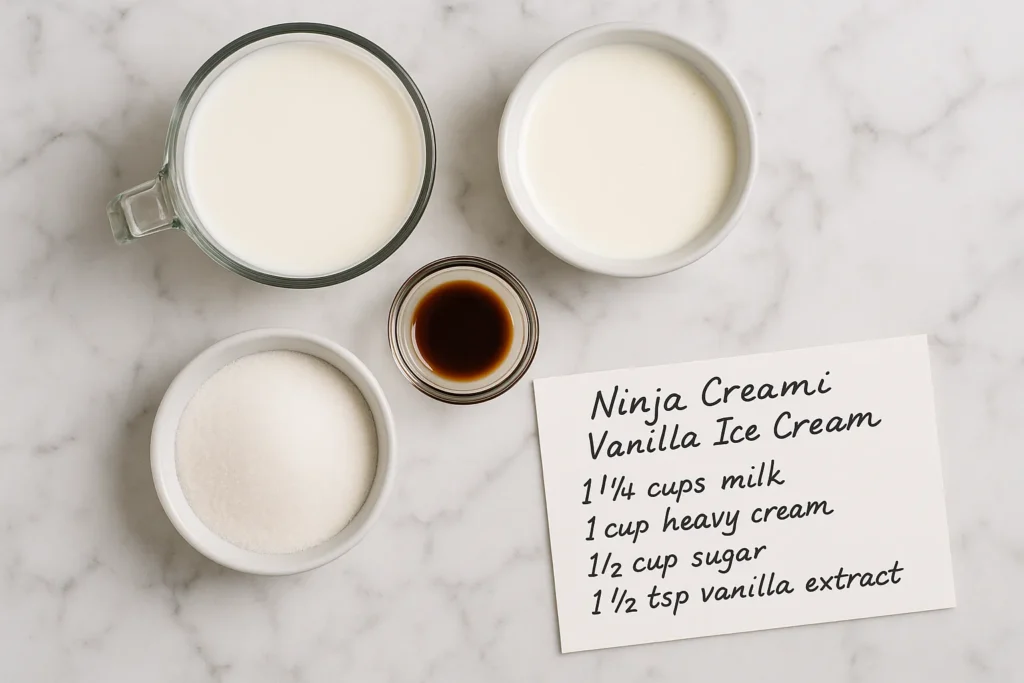 Ninja Creami Vanilla Ice Cream Recipe: The Best Creamiest Treat at Home 7 ingredients for ninja creami vanilla ice cream recipe