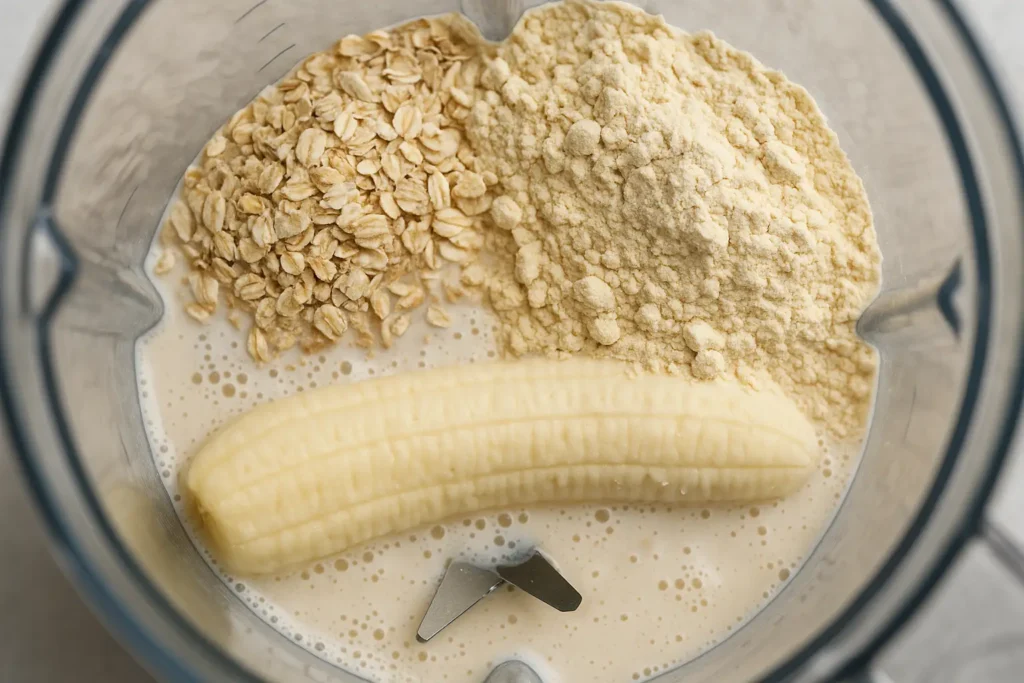 Protein Baked Oats That’ll Make You Jump Out of Bed 7 protein baked oats ingredients in blender